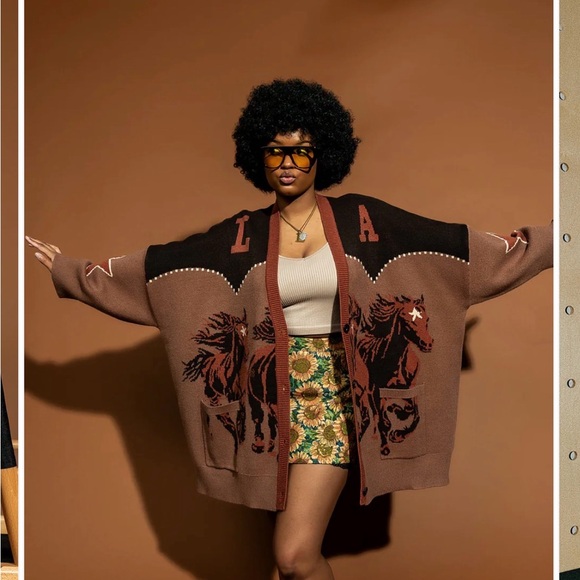 Untamed Wild Cardigan Brown Sweater - Picture 4 of 4